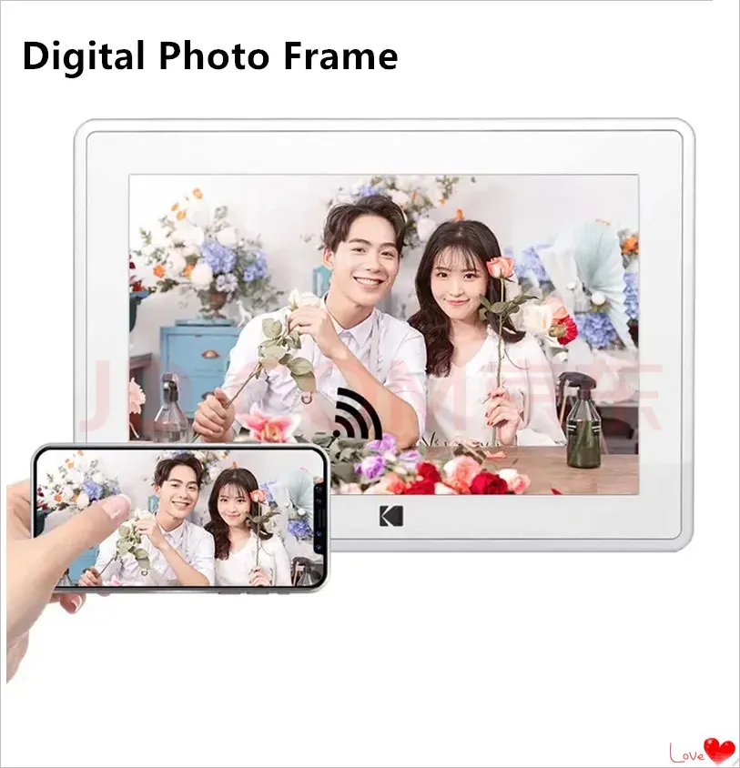 Frames Kodak 10,1 pouces 16 Go tactile Smart Screen Frame d'image numérique WiFi activé avec affichage photo HD et support musical / vidéo