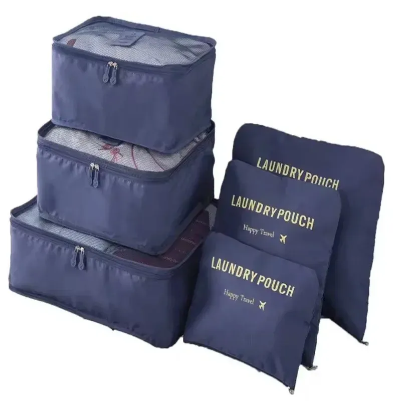 6 datorer Travel Storage Bag Set för kläder snygg arrangör garderob resväska påse researrangör väska
