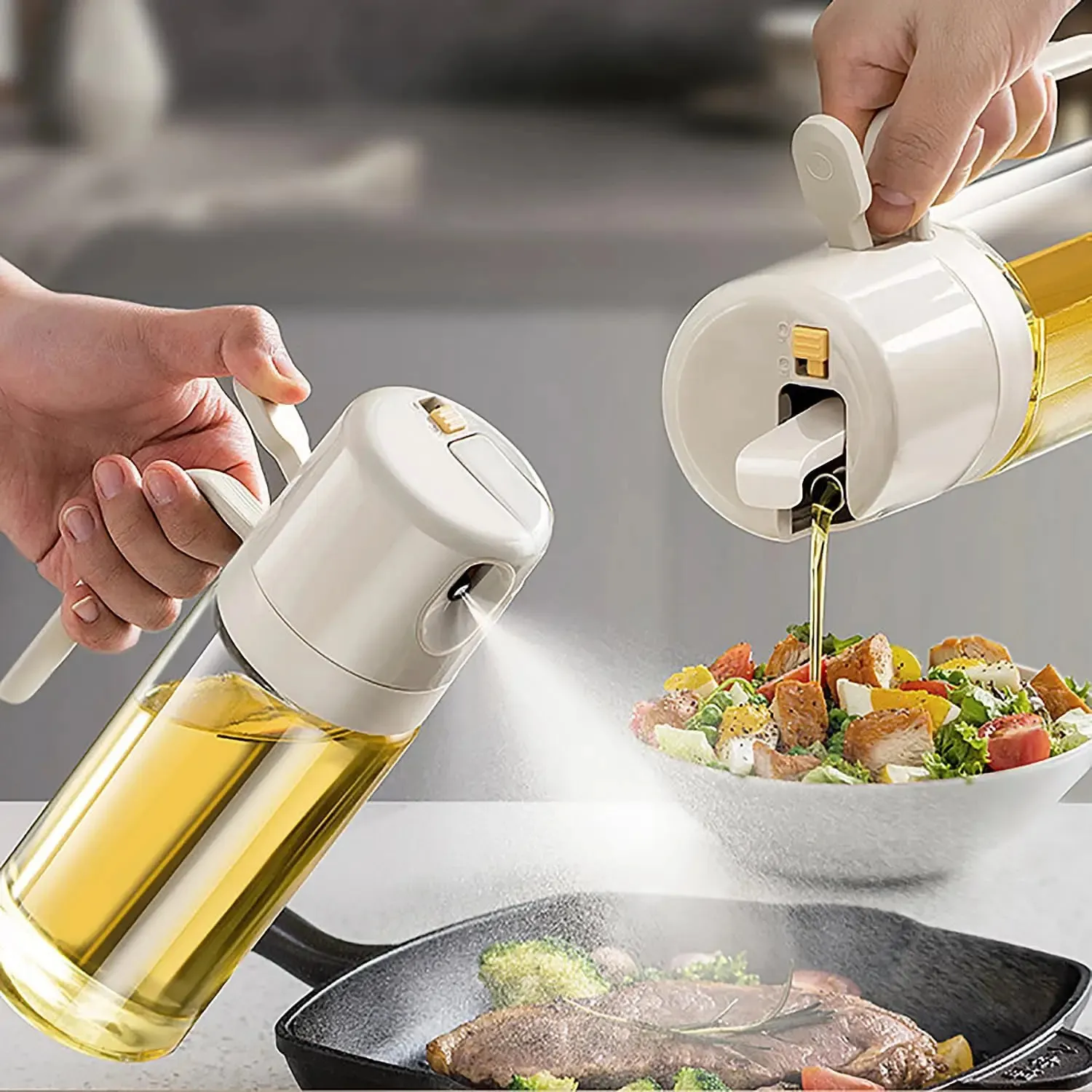 550 ml Oil Spray Bottle Kitchen BBQ Cooking Olive Oil Dispenser Camping Bakning Tom Vinäger Sojan Sauce Sprayer Containers 240420