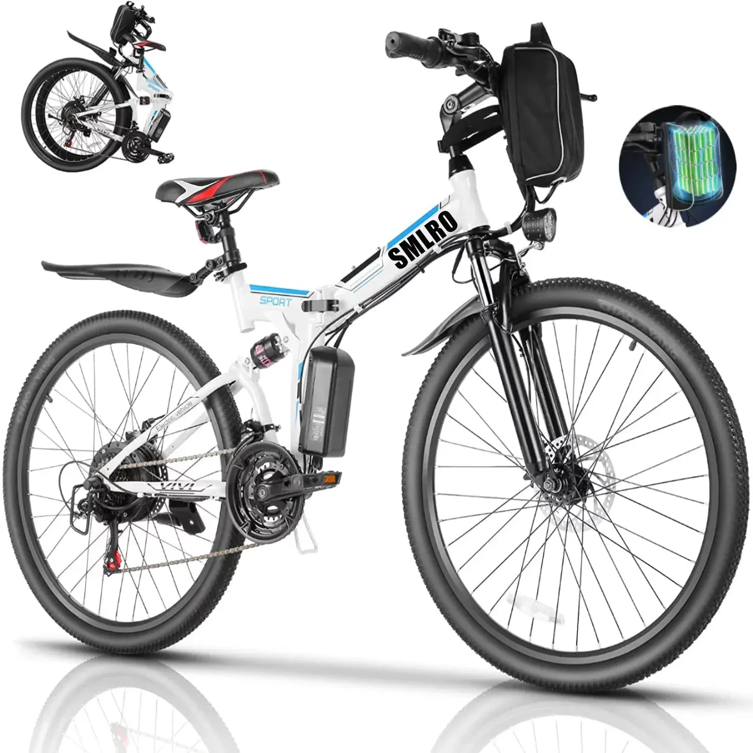 Fahrrad SMLRO MX300 Faltbares Elektrofahrrad 500W 1000W 20AH FALTING EBIKE 48 V 26 "Stadtstraße 21 Speed Mountain E Bike MTB für Erwachsene