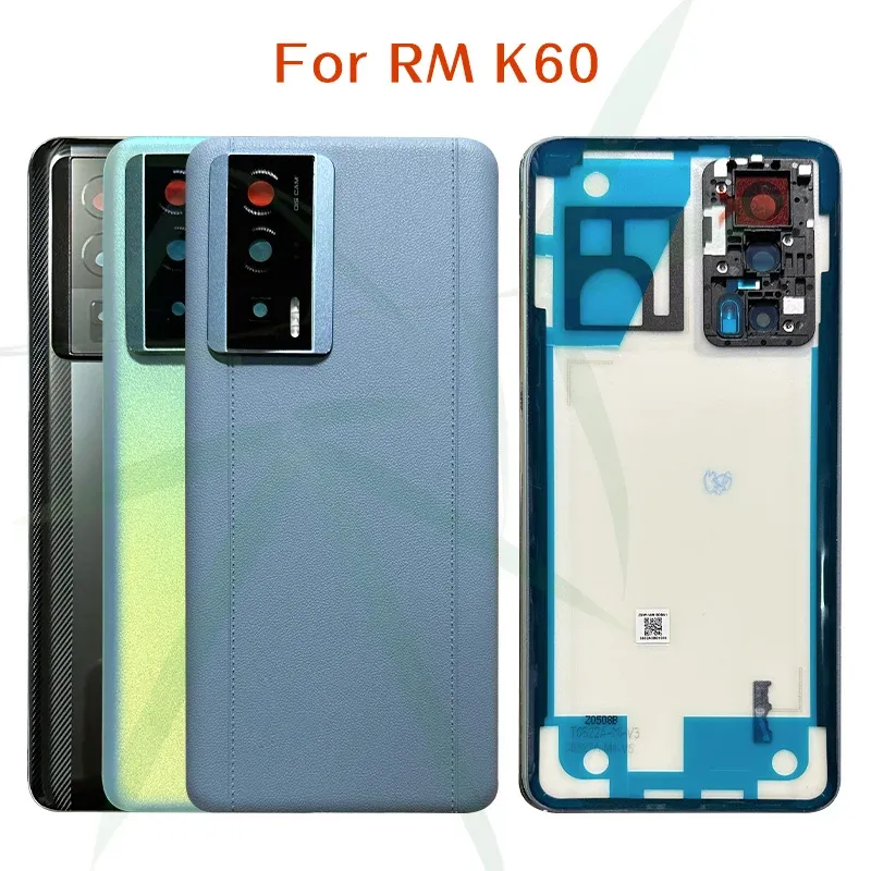 Frames 6.67 "para la cubierta de batería Xiaomi Redmi K60 con la cubierta de vidrio de la lente de la cámara de la cubierta trasera Cubierta de la carcasa trasera
