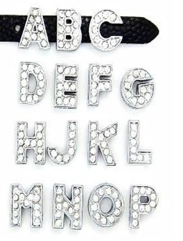 8MM Full Rhinestone Slide Letters quotUZ Can Choose Each Letterquot 20PCSlot For DIY Phone Strips Key Chains3229196