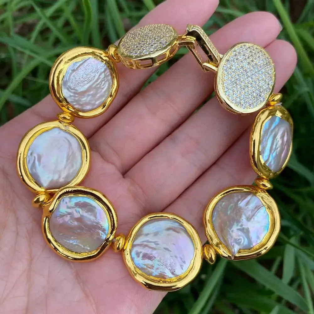Ghxiag 42 Cultured White Keshi Pearl White Gold