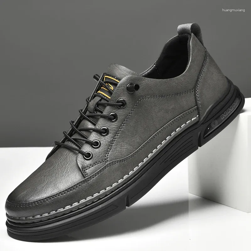 Chaussures décontractées Men de lacets masculins oxfords en cuir authentique Classic Classic Male Arrivée Male Shoate confortable