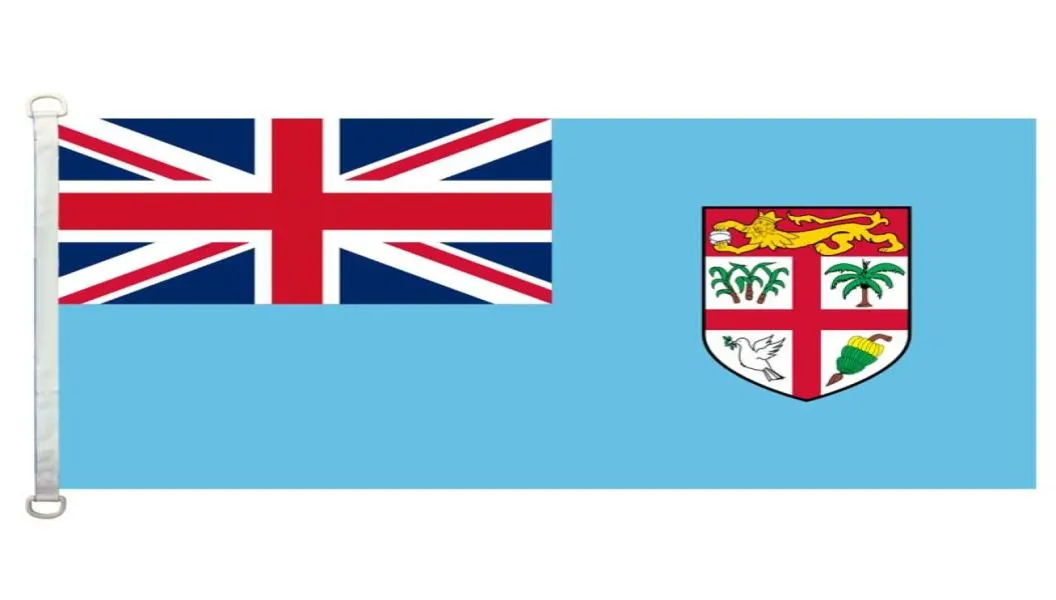 Fiji Flag -Banner 3x5ft90x150 cm 100 Polyester 110GSM Warp Strick Stoff Outdoor Flag 8242367