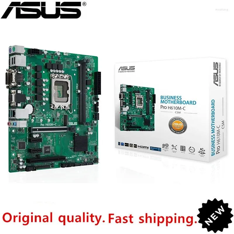 Cartes mères pour ASUS PRO H610M-C-CSM ORIGNANCE INTEL H610 DDR4 Motherboard LGA 1700 Support 12400F 12400 I3 12100F