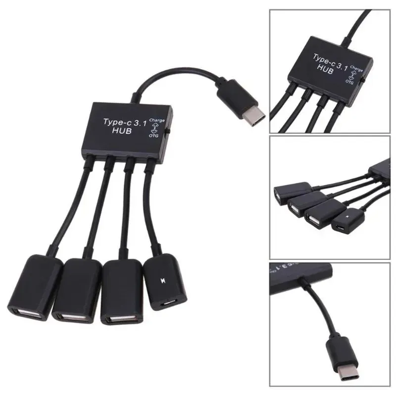 Ny 2024 Type-C 31 4 i 1 Micro USB-nav OTG-kabelförlängningsadapter för Android Samsung Tablet Hub med Power SupplyFor Samsung OTG ExtensionFor Samsung OTG Extension