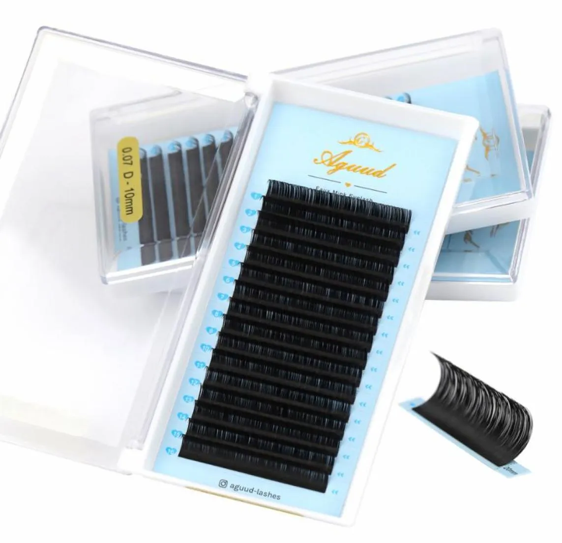 FALSE EYGRASS 16ROWS Individiga fransar Tray All storlek 5mm25mm Längd Mink Eyelash Extension Classic Volume Matte Black Eyelashes6553219