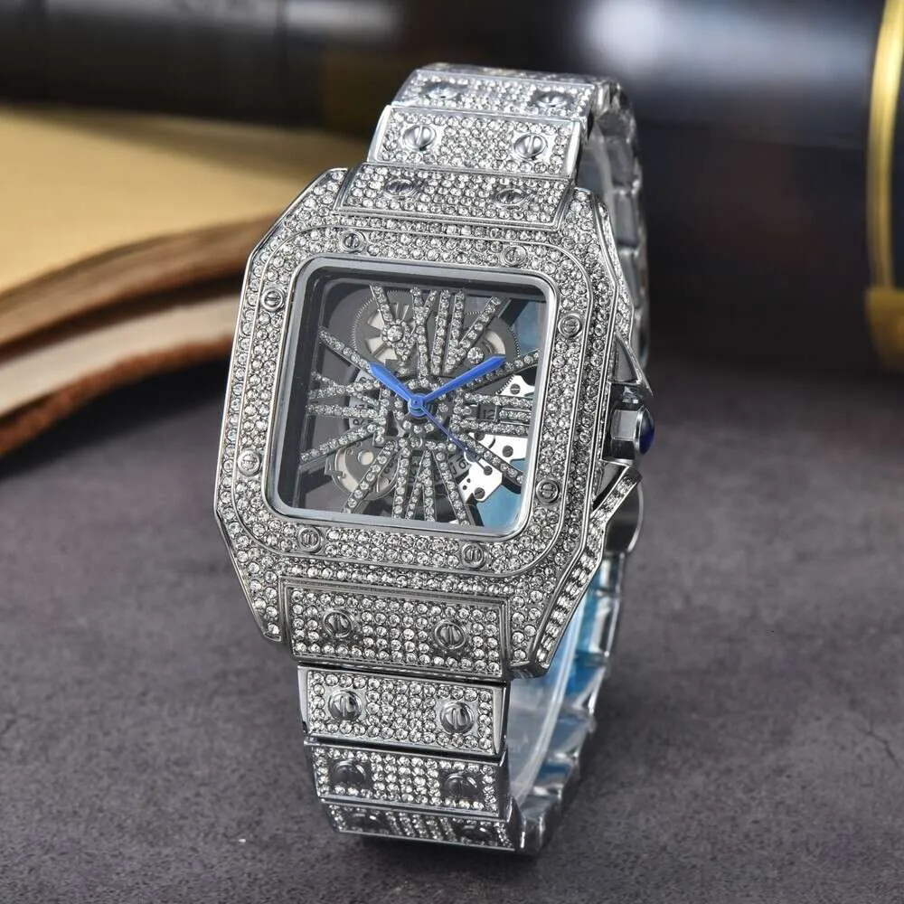 Catier Watch Carteras Moissanite Watch Square Watch Sky Star Steel Band Diamond Mens Rome Scy Sky Star Mode Quartz Womenwatch Humanwigs Watchbox