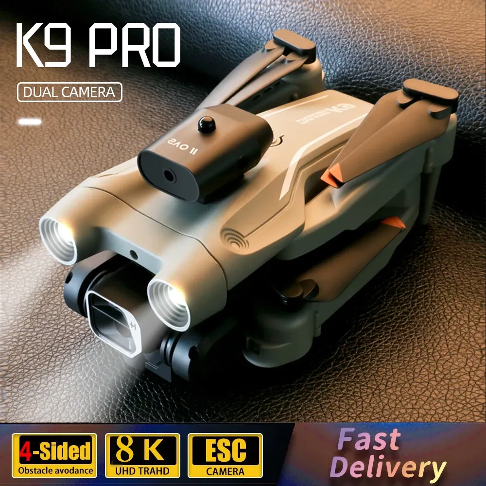 Drones K9 Pro Mini RC Drone 4K HD Camera vs Z908 1080p Optical Optical Fourway Evite Toys Toys Presentes Novos