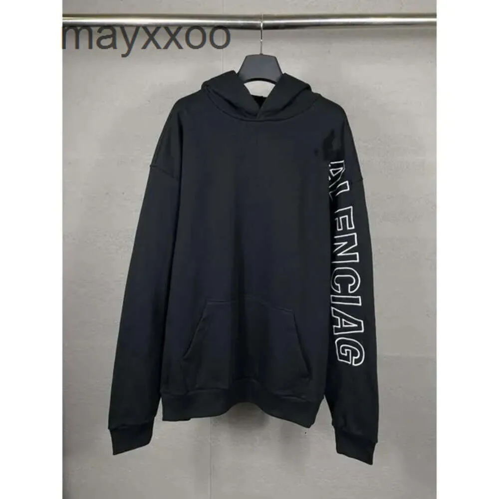 Balenciigss con cappuccio con cappuccio maglione con cappuccio con cappuccio versione allentata paris b long adhesive nastro per lettere di carta casual stampa una stampa unisex k09o incappucciata ytj9