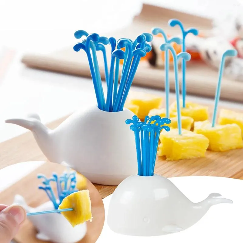 Fourks Fruit Fork Small Forme Spray L'eau peut être réutilisée Décoration avec des bâtons en bois