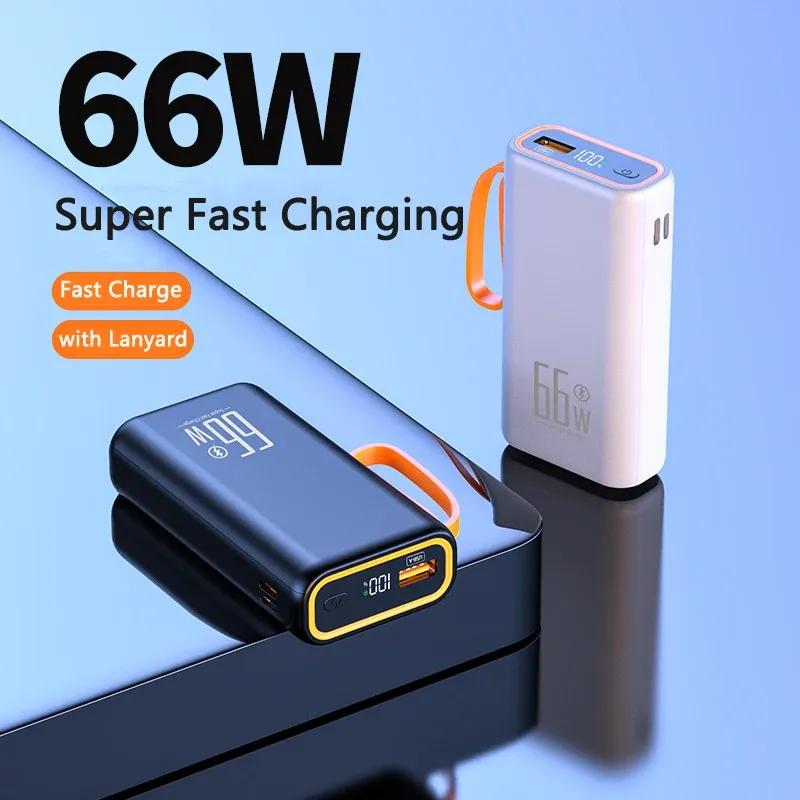 Carders Power Bank 30000MAH 66W Super Fast Fasting Overse Battey Charger для Huawei Mate40 P50 iPhone 14 13 xiaomi Portable Powerbank