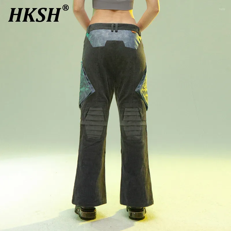 Herenbroeken hksh tide punk corduroy motorfietsstijl wijd uitlopende versie casual streetwear afval land chic niche overalls hk1040