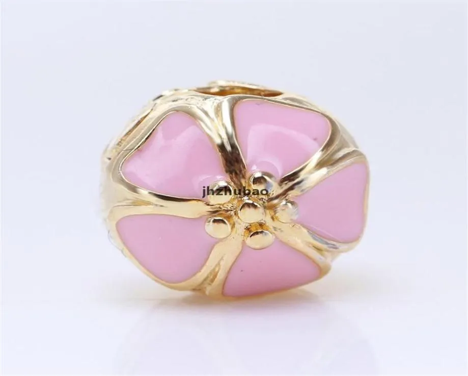 Cherry Blossom Beads Charms Whole S925 Srebrne paski do stylu Uroki Bracelety 311G9169945