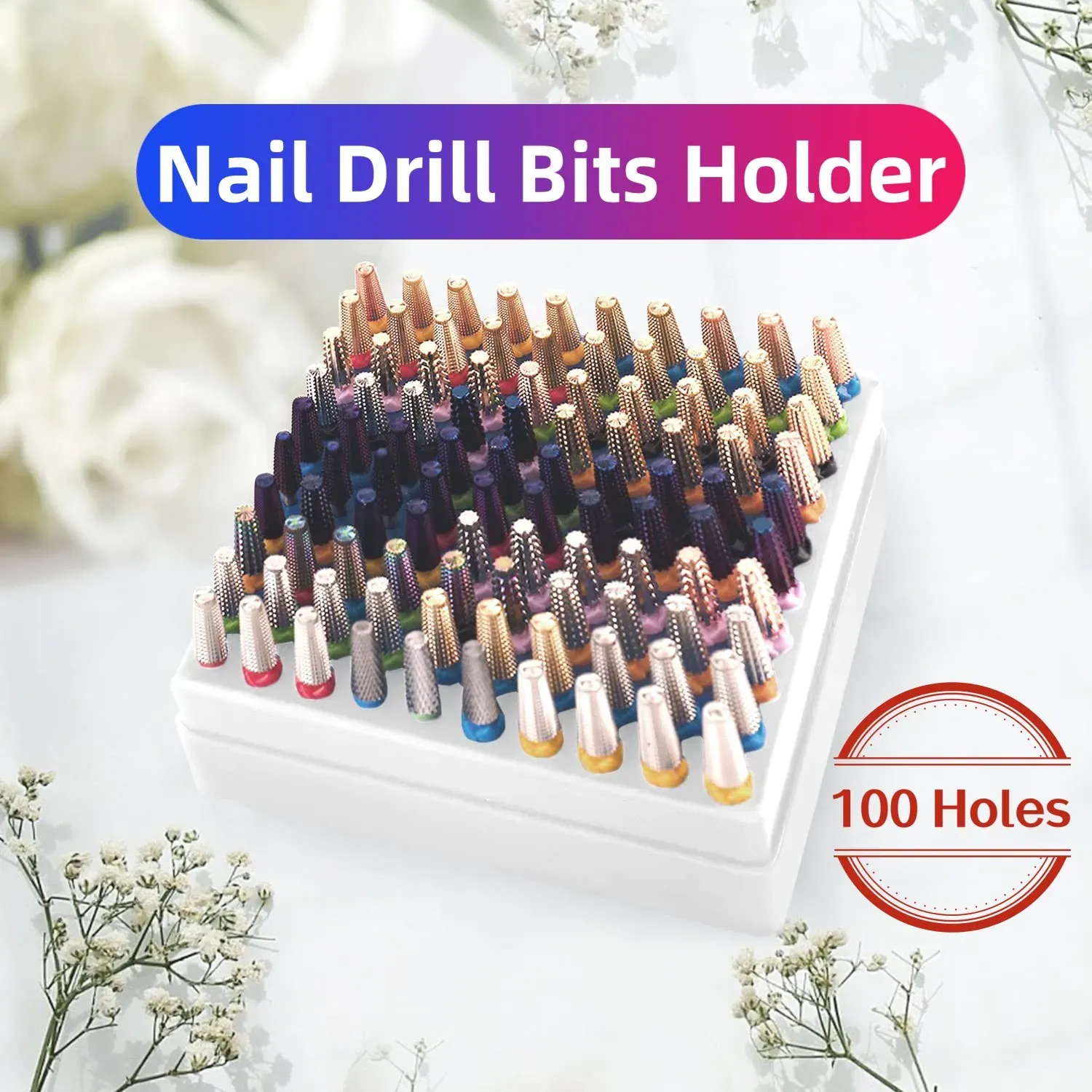 BITS 100 fori per trapano per perforazione per trapano ampio spazio di contenitore per perforazione BITS DURPOUR Displayer Organizzatore Organizzatore Strumenti