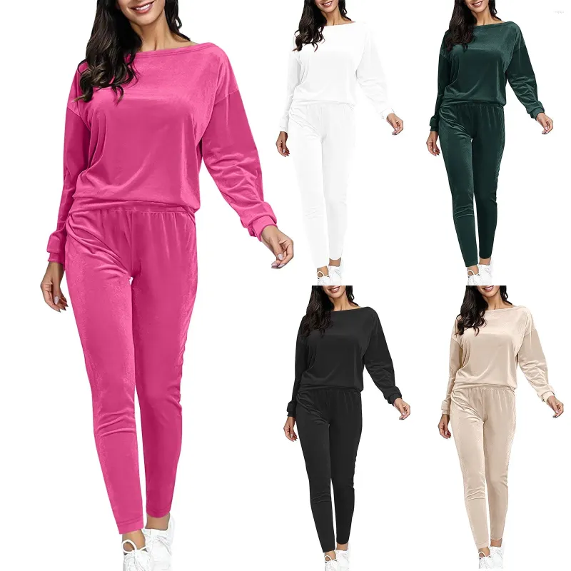 Women's Two Piece Pants Fall/Winter Long Sleeved Hoodie And Fleece Sweatpants Suit Sexy Wedding Guest Dress Outfit Women