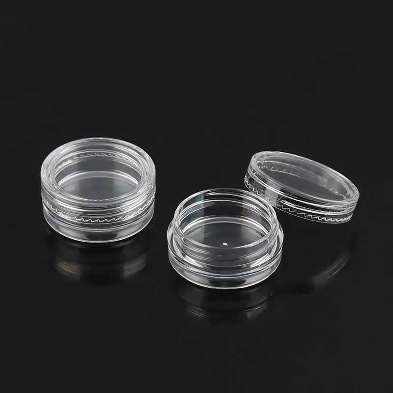 2.5g Containers Jars Bottle Clear Plastic Box Transparent 2.5 g For Cosmetic DAB Wax Storage Makeup Balm Face Cream Eyeshadow Nail Lip Gloss Sample Refillable Small Pot