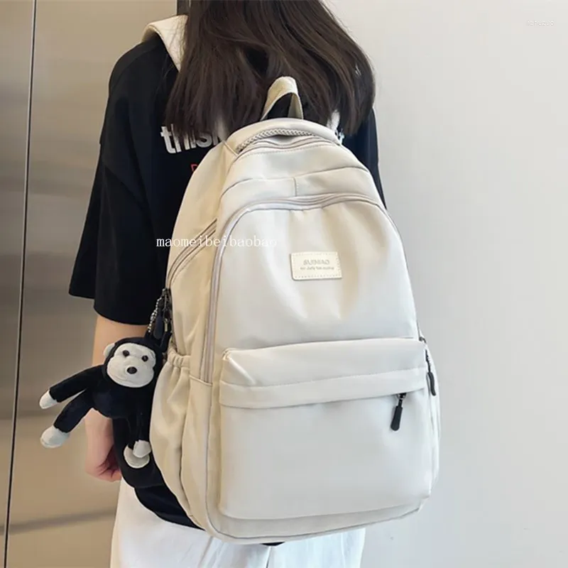Backpack Casual Solid Color Hiking Outdoor Teenage Girl Sport School Bag Large Capacity Travel