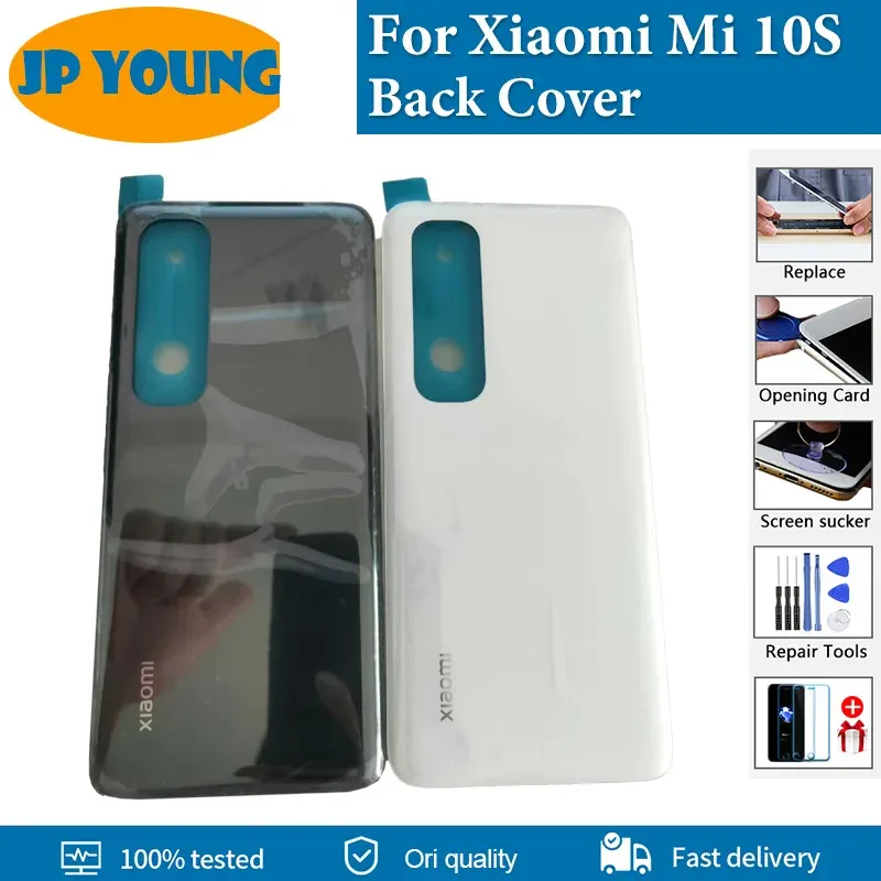 Ramki oryginalne nowe 6.67 "dla Xiaomi Mi 10s tylna pokrywa baterii panel tylne szklane obudowy obudowa Wymień na Xiaomi Mi 10s Glass