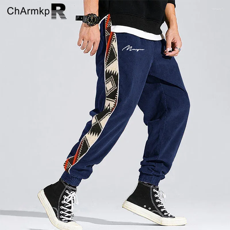 Pantalon masculin Fashion Charmkpr 2024 Summer Spring Men Men Side Imprimer LETTRE LONGUEUR LONGUEUR ÉLASTIQUE Long Streetwear Male Streetwear S-2xl