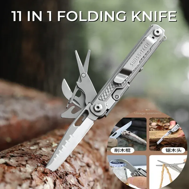 Strumenti coltellino pieghevole 11 in 1 Multi Knife Outdoor Mini Mini Mini Mini Multitool Swiss Tech Portable KIFE COLPIO