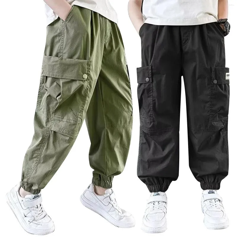 Pantalon pour enfants garçons filles pantalon de cargaison printemps automne poches de mode décontractées
