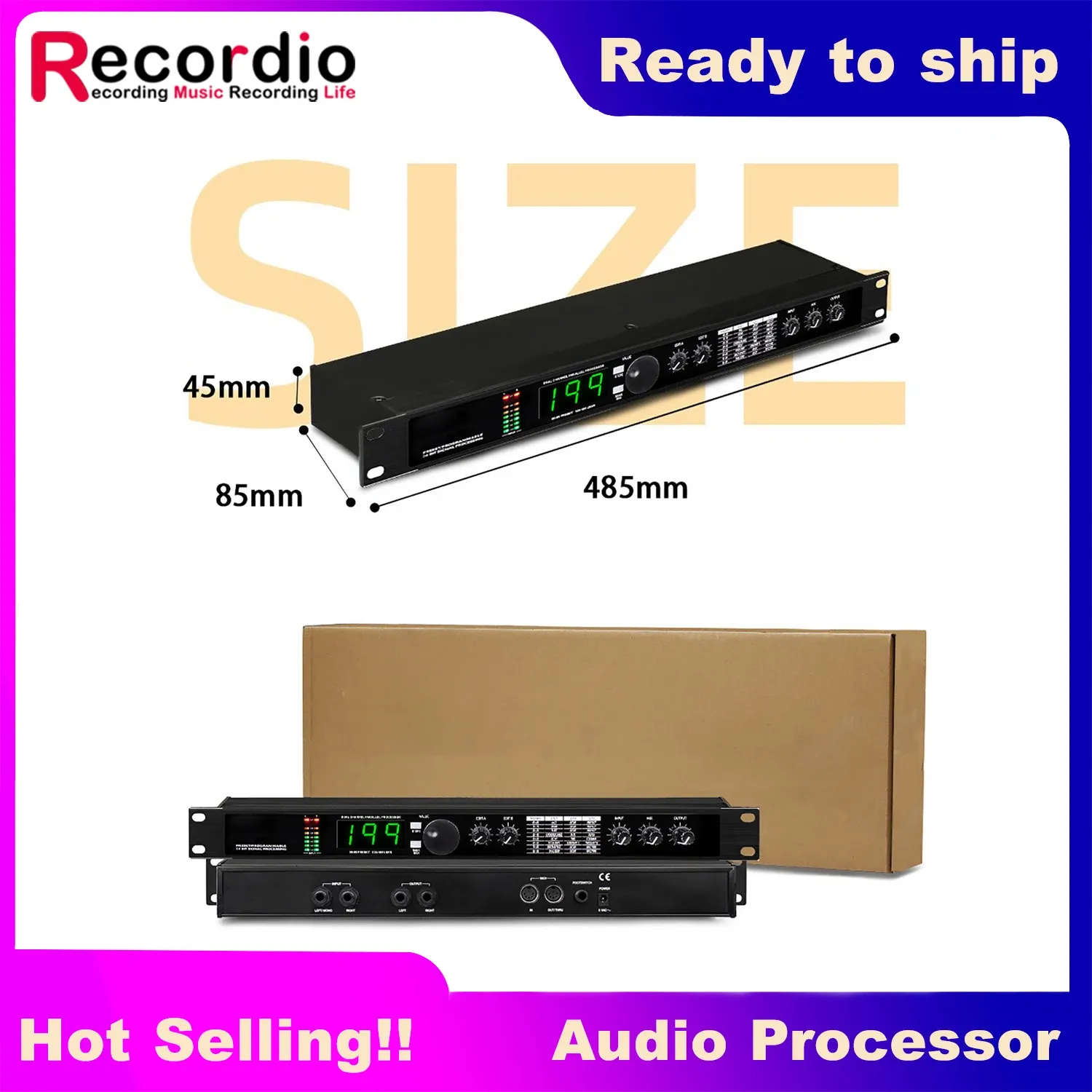 Accessori Gax4iis Professional Multi Effect DSP Processore e Digital Reverb Audio Audio Equalizzatore Vocale Microfono vocale