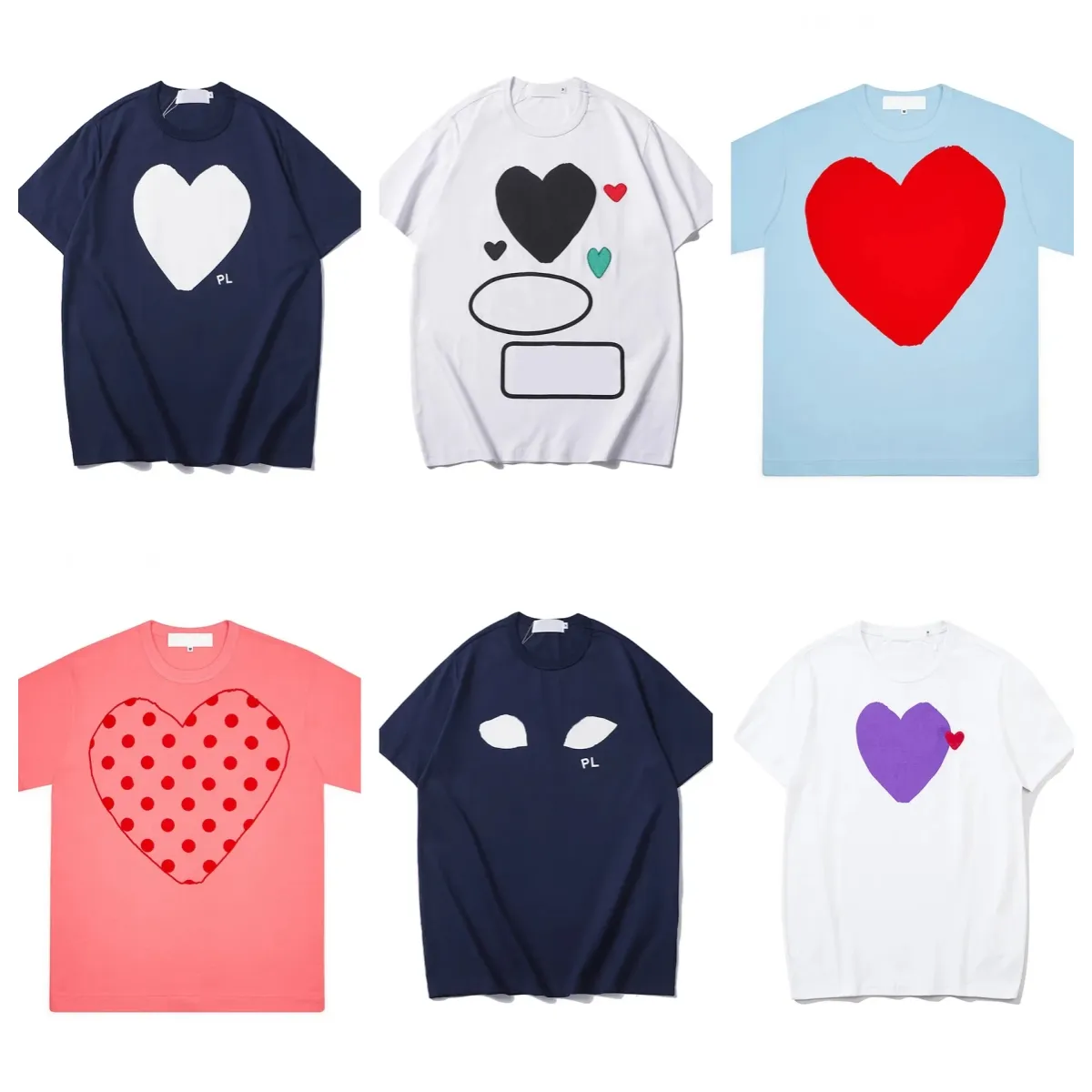 Designer Shirts Play T shirts Cdg Com Des Garcons Little Red Heart Play t Shirt Commes Short Sleeve White Mens Medium Tee Cc