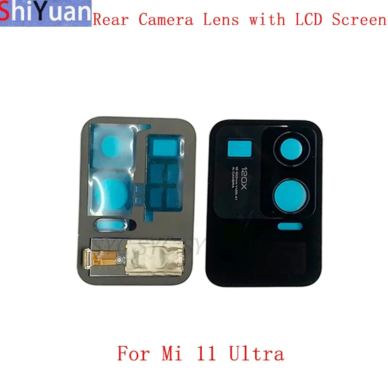 Obiektyw z tyłu tylnego obiektywu z ekranem dotykowym LCD dla Xiaomi Mi 11 Ultra Camera Glass Skliste Partne