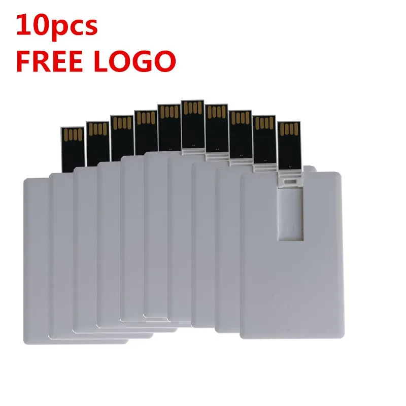 محركات أقراص 10pcs/Lot Print Logo 512MB 1GB بطاقة الائتمان USB محرك أقراص فلاش محرك أقرا