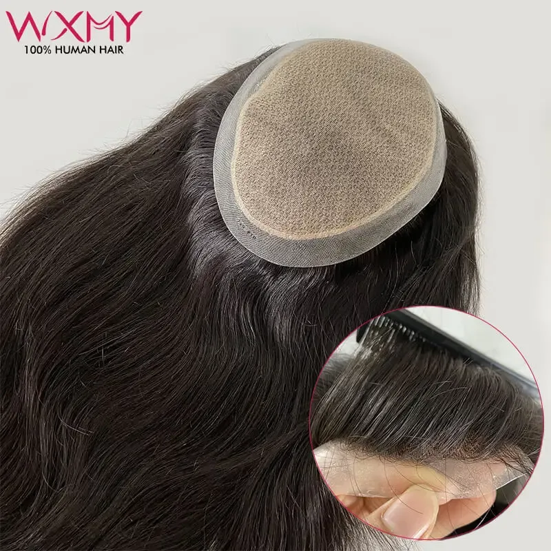 トッパーカスタマイズされたシルクベース女性のための長い髪のかつら100％天然人間の髪のピース天然頭皮ベースストレートヘアトッパー女性のためのトッパー