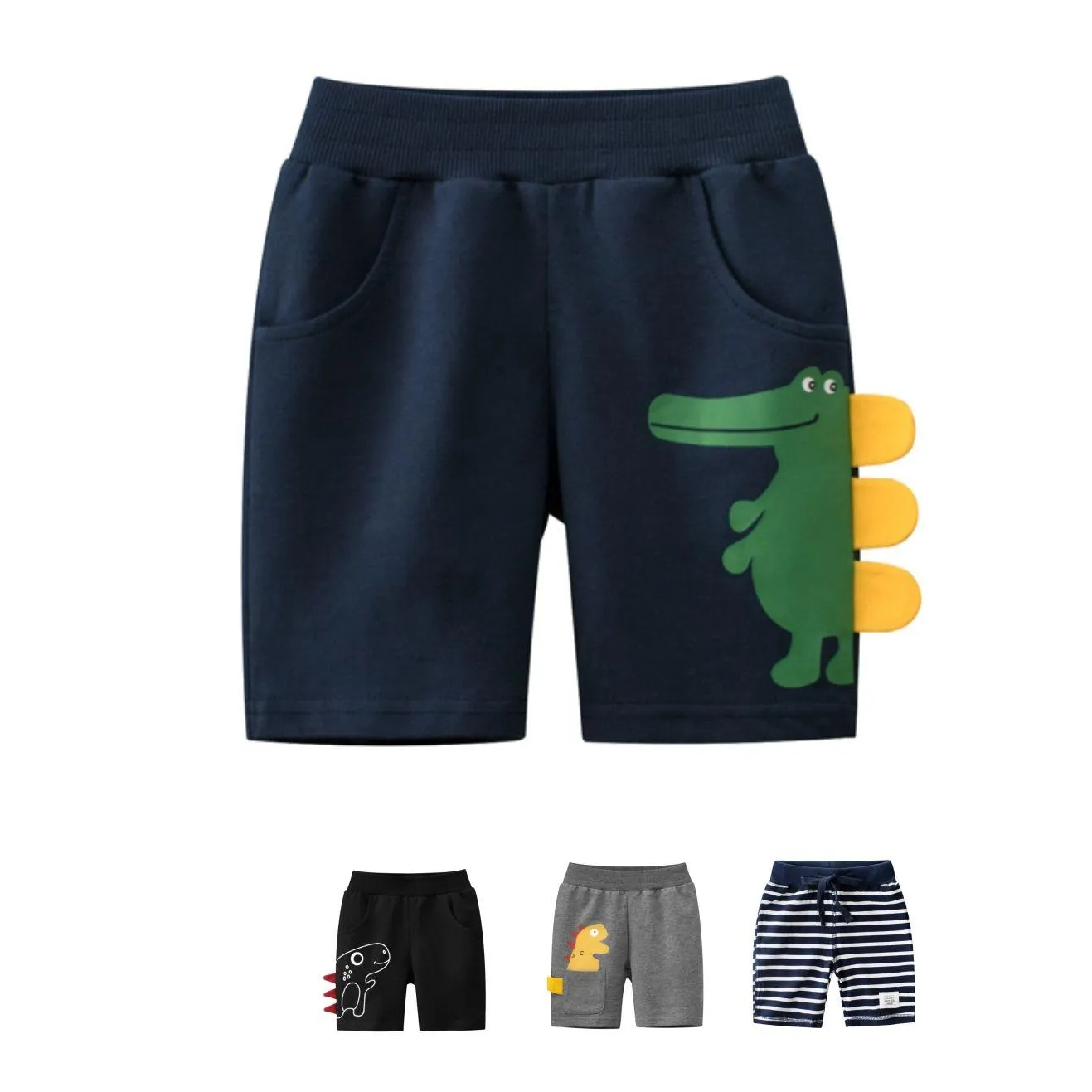 Shorts Designer Baumwollsport für 1-9 Jahre Kinder Kinder Sommerhosen mit schönen Dinosaurier-Cartoon Stickerei Knickers Baby Boy Girls OTJG7