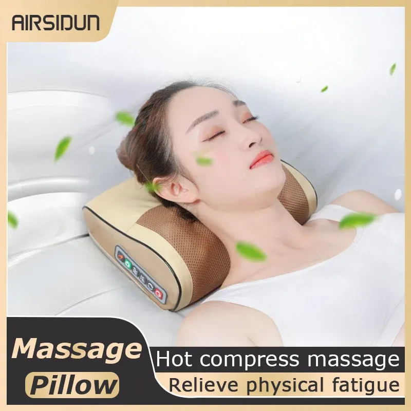 Massager Cervical Massager Neck Massage Pillow Hot Comper Shoulder Lumbar Spine hela kroppen Multifunktionell massage Instrumentbil monterad