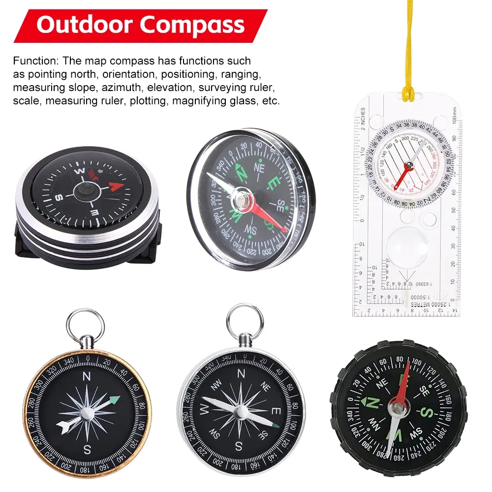 Compass Practical Outdoor Compass ABS Orientation Compass Military Professional Compass for Children Bussola Kompas Accessoires de survie