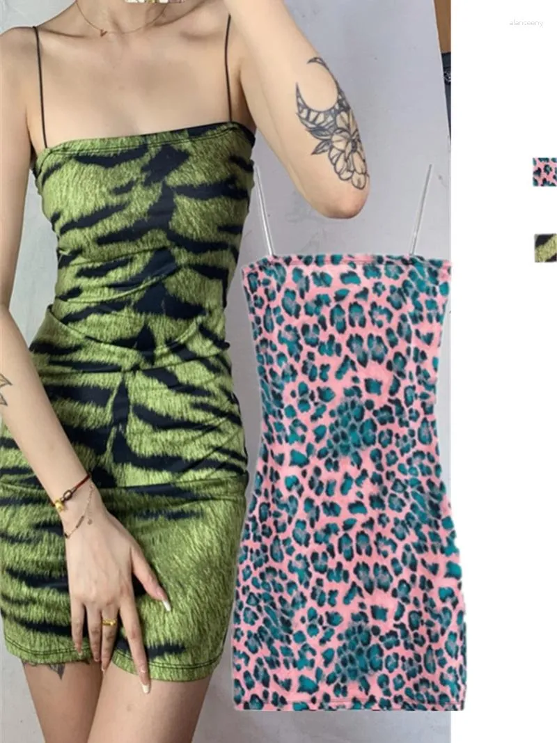 Freizeitkleider Fashion Ins Vintage Leopardenmuster flacher Gummi -Band Hosentender Rock Slim Fit sieht rein süße und würzige Hüfte aus