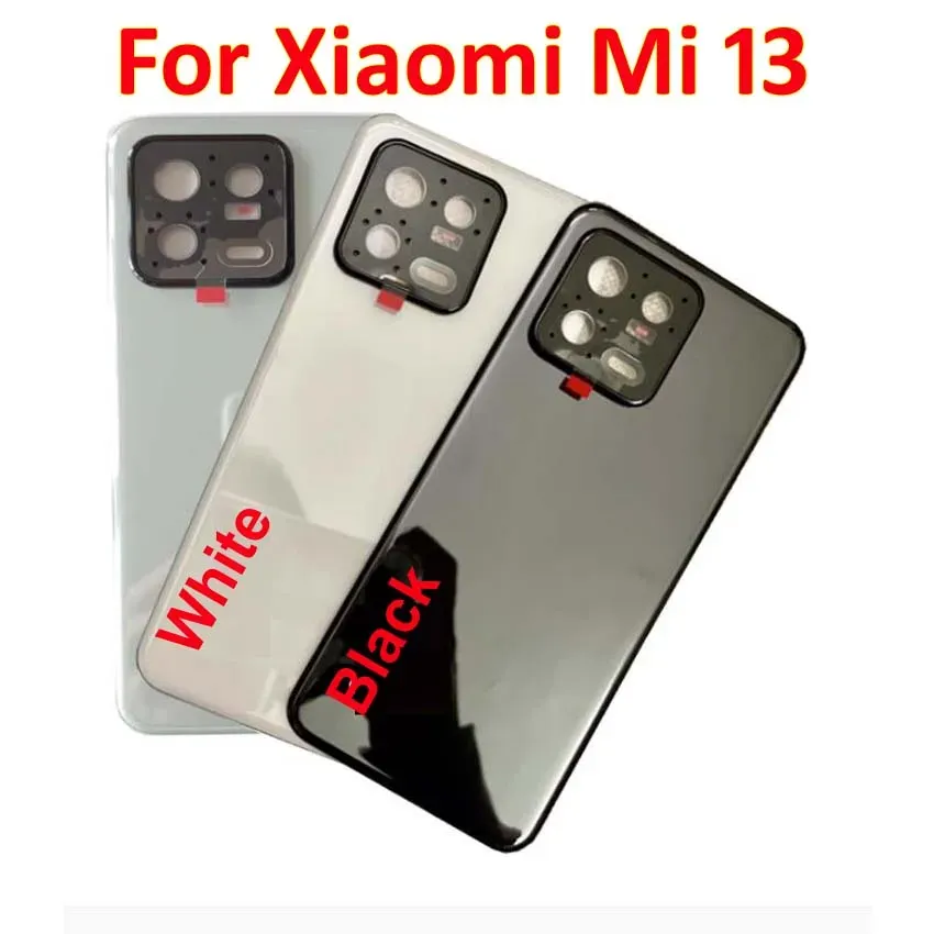 Frames Original For Xiaomi 13 Mi13 Battery Back Cover Housing Door Rear Case Glass Lid Phone Shell with Adhesive + Camera Frame