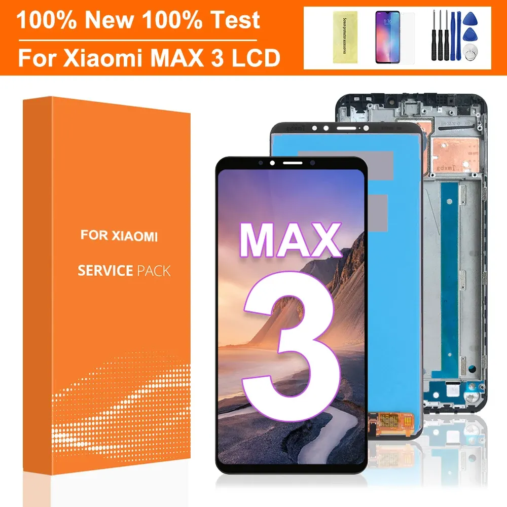 스크린 원본 6.9 "Xiaomi Max3 LCD 디스플레이 디스플레이 Xiaomi Mi Max 3 LCD 스크린 교체 용 디지털 어셈블리 디스플레이 프레임.