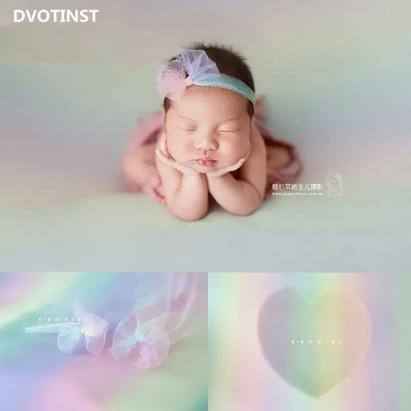 アクセサリーdvotinst pasgeboren baby fotografie props mesh regenboog achtergrond deken hoofdbanden schieten accessoires fotografia foto