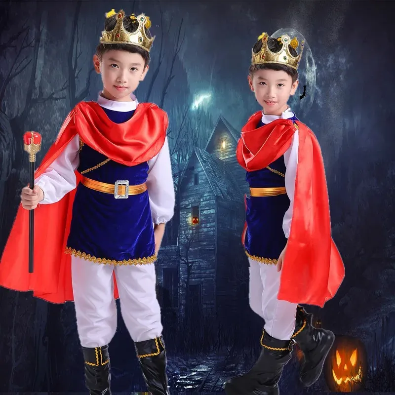 Set di abbigliamento per bambini di Halloween Boy cospaly King King Role interpretare il principe vestiti abiti abiti da abbigliamento