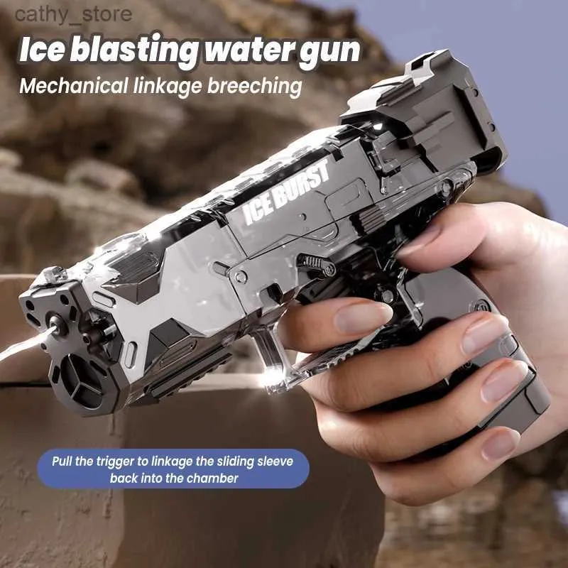 Gun Toys Passion Manual Water Gun Ice Blast Desert Eagle Summer Swimming Battle Toy Continuous Shooting Pool Outdoor Funl2404