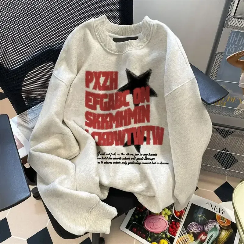 Polos vinter vintage personlig kvinnor hoodie mode y2k bomull gotisk gata hip hop lossa hajuku konst överdimensionerad hoodie topp