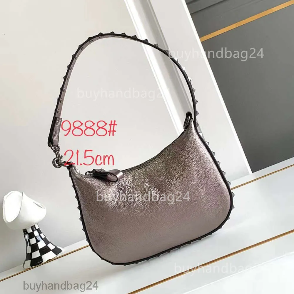 Handväska Nytt sommarmönster 2024 Underarmdesigner Zipper Bag Vlogoo Valens V-Button VSLings Crossbody Event Shoulder Bags Litchi Stud Hobo CR3G