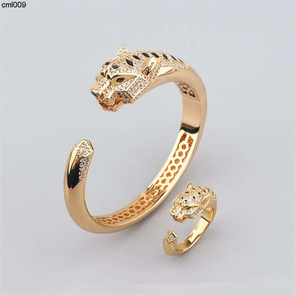 Pulsera de oro pulseras de lujo diseñador para mujeres pantera una moda unisex cada ocasión anillos de forma de estileleopardo