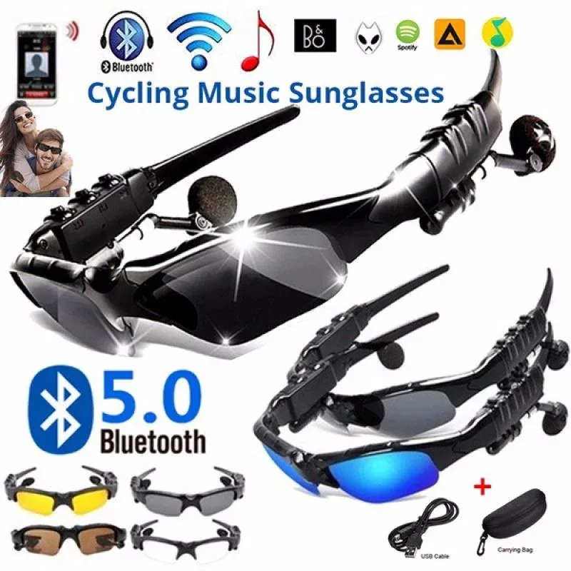 Sunglasses Bluetooth Glasses with Mic Mobile USB Rechargeable Polarized Light Sunglasses Music Earphone Riding Glasses Wireless Headset