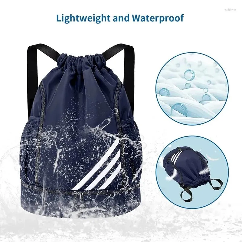 Rucksack 2024 Design Sports Backpacks Fußballkordelbeutel Fitnessstudio Wanderanziehung Rücken Multipocket wasserdicht