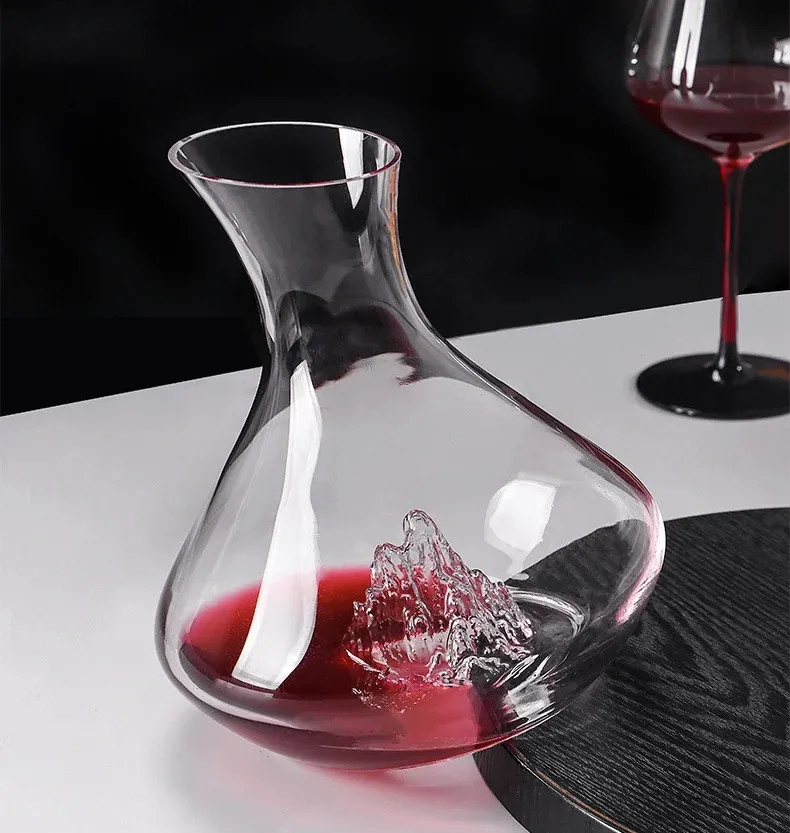 2000 ml Crystal Glass Iceberg Wine Decanter Decorative Micro Landscape Red Aerator Bordeaux Carafe Pub Party Supplies 240419