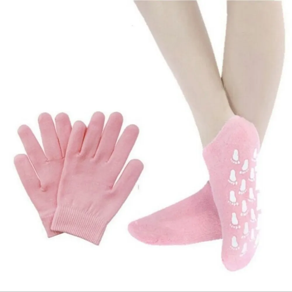 Werkzeug 1Pair wiederverwendbare Spa -Gel -Socken Handschuhe feuchtigkeitsspendende Whitening Peeling Velvet Smooth Beauty Hand Foot Care Silicon Socken