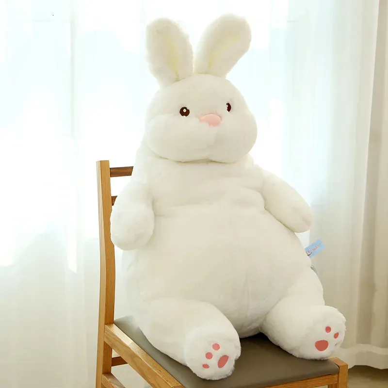 Giant Lazy Rabbit Dolls Soft Plush Cute White Bunny Animal Toys Baby Sleep Pillows Cushion Kids Girl Birthday Gift Kawaii Decor 240416