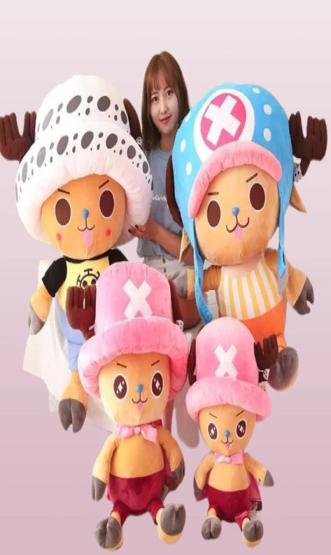 Großgröße Anime One -Stück Chopper Plüsch gefülltes Puppenspielzeug Kawaii süße schöne weiche Plüschspielzeug Kinder Kissen Geschenk Geburtstag G0914337366